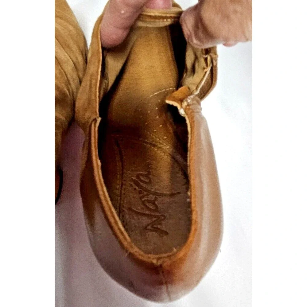 Naya GENESIS Suede Leather Peep Toe‎ Bootie Zip Up Bamboo Heels Size 9W